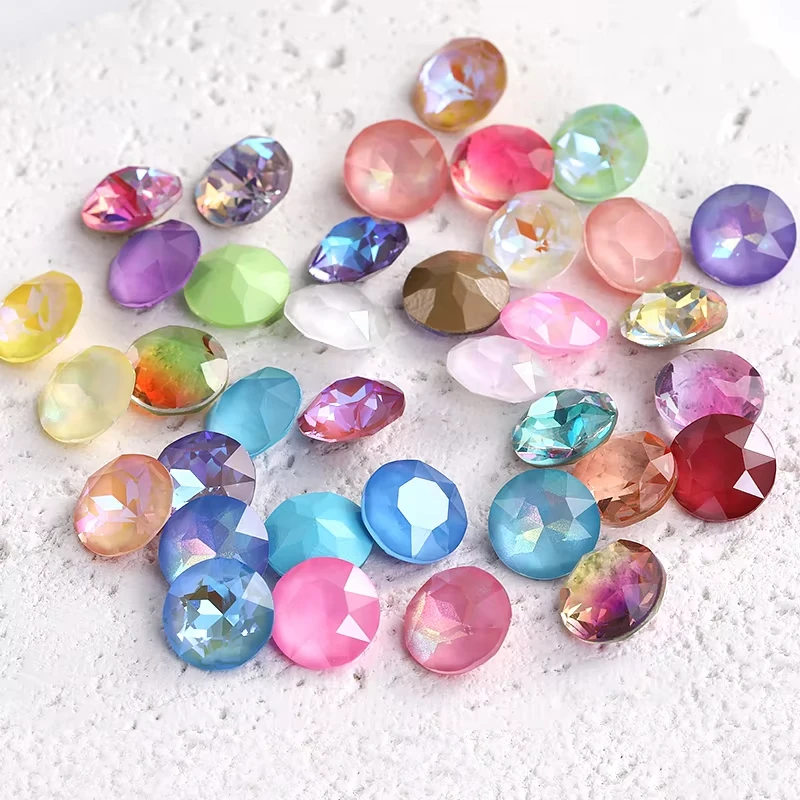 8/10mm Round K9 Glass Rhinestones Glitter Crystal For Jewelry Making Bulk Wholesale Pointback Gemstones Glass Diamond Stones