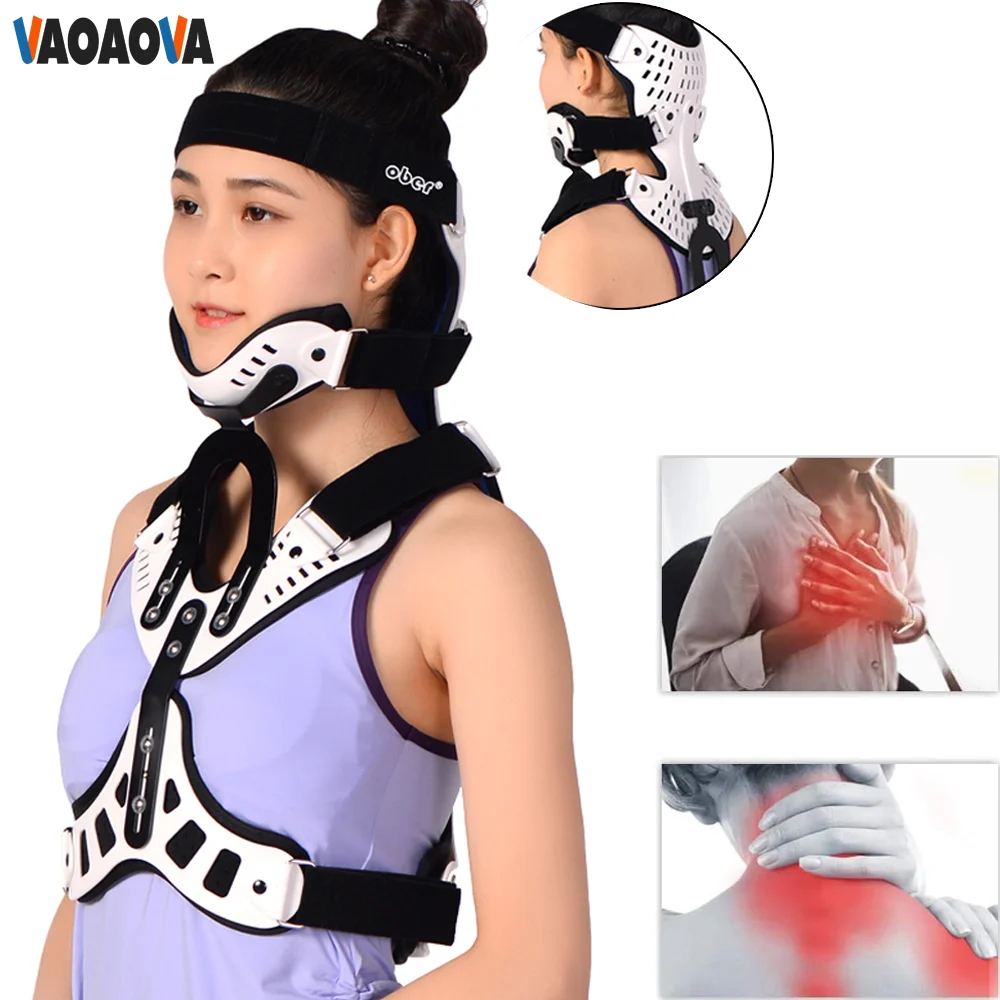 

1Set Posture Corrector Cervical Thoracic Orthotics Adjustable Head Neck Chest Fixed Brace Traction Device Lumbar Spine Support