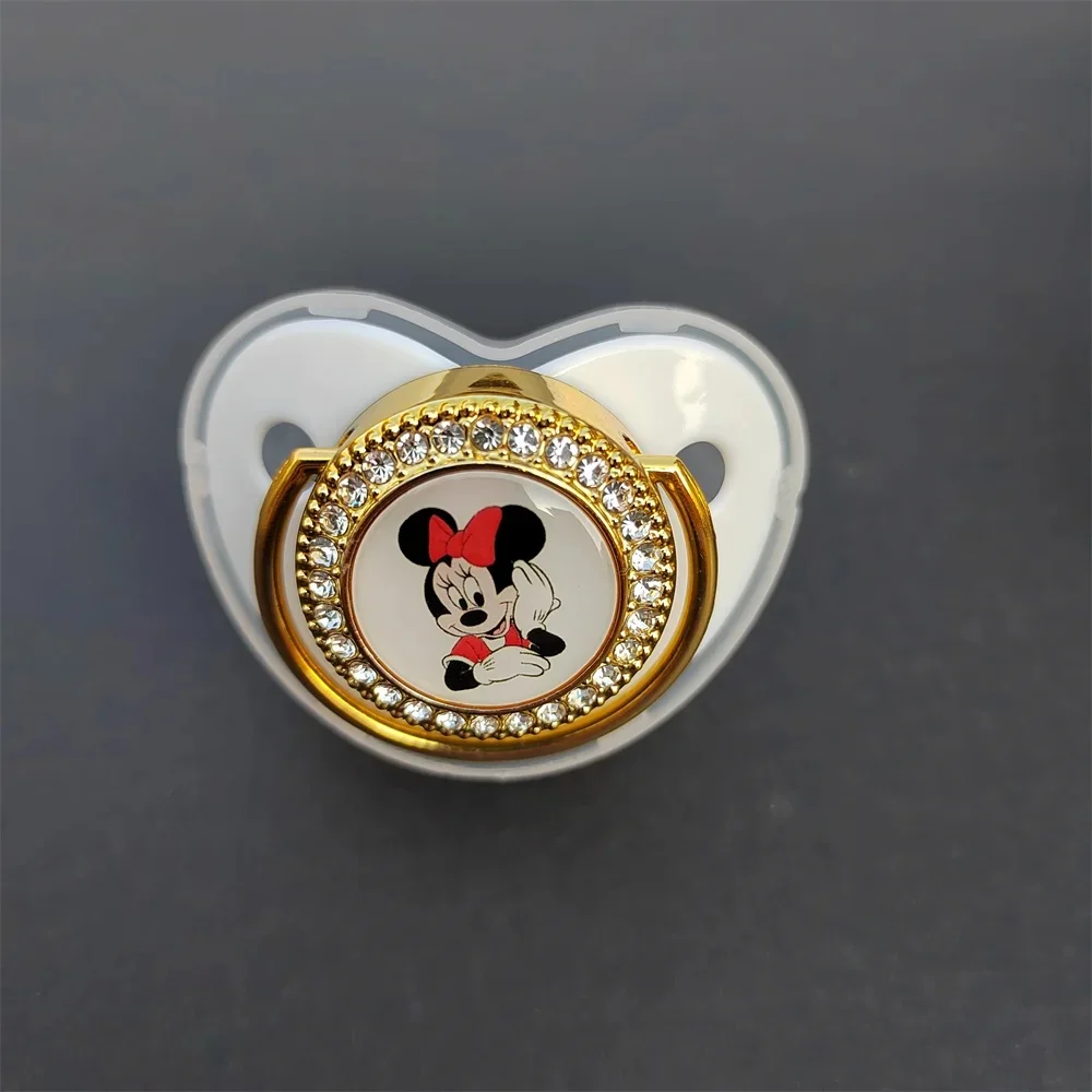 [Bestseller] Luxe Baby Fopspeen Clip Mickey Mouse Prinses Prins Fopspeen Houder Siliconen Baby Tepels Baby Tanden Bisfenol