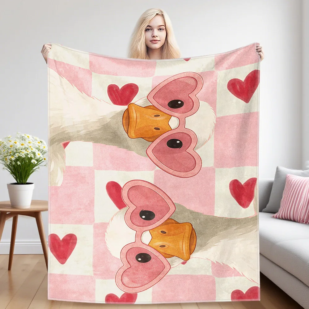Heart Ducklings Nap Blanket,Flannel Blanket,Suitable For Sofas,Beds,Cars,Rooms,Offices,Camping,Exquisite Gift Blankets