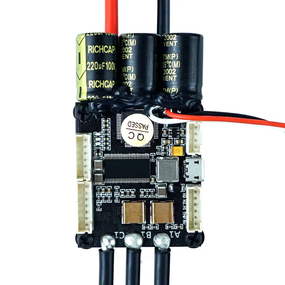 RoRuS3-12s Esc PWM Speed Controller Mini FSESC4.20 50A Base On VESC® 4.12 With Aluminum Anodized Heat Sink Flipsky