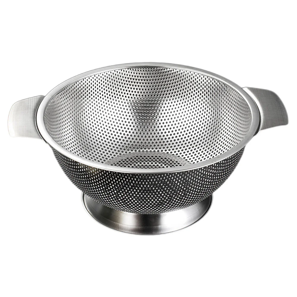 

Rice Basin Drain Basket Washing Fine Mesh Colander Stainless Steel Cleaning Sturdy Vegetable Strainer Washer Bowl