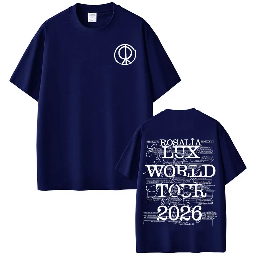 Sängerin Rosalia Lux Album 2026 Tour Print T-Shirt Herren Damen Mode T-Shirt Kurzarm Casual Baumwolle Harajuku Komfort T-Shirts – Detail 6