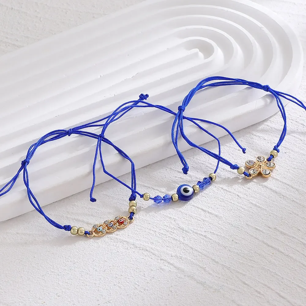 3pcs Turkish Evil Eye Palm Butterfly Bracelets for Men Women Lucky Eyes Bead Round Shaped Woven Chain Bracelets Jewelry Gift - Image 5