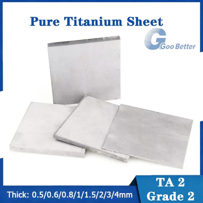 TA2 / R50400 Pure Titanium Plate Rust/Corrosion Resistant Heatproof Wear-Resistant ASTM GR2 Pure Titanium Plate Thick 0.5-4mm