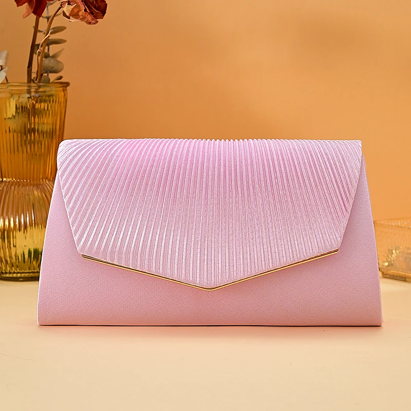 luxury pleated cover envelope purse hand bags clutch bag evening shoulder bags for women Wedding Dinner Party bag