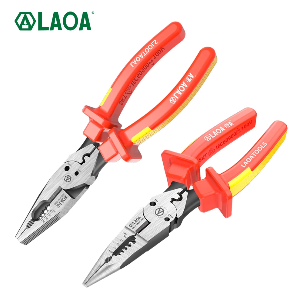 LAOA Insulated Steel Wire Pliers Multifunctional Electrician Pressure Resistant And Labor-Saving Pointed Nose Pliers