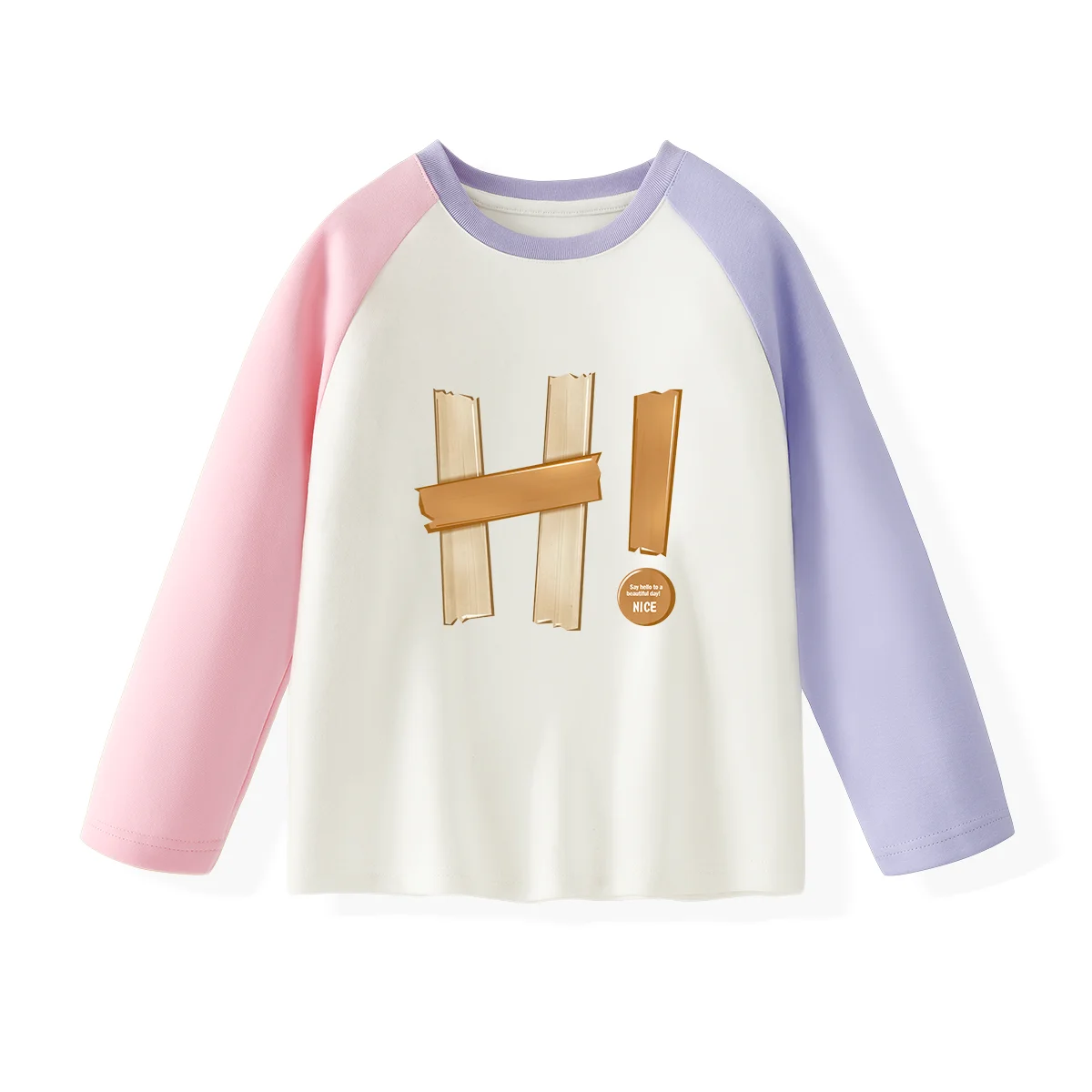 

Children's AB Two-color Long-sleeved T-shirt Boys And Girls Hi Color Autumn And Winter T-shirt