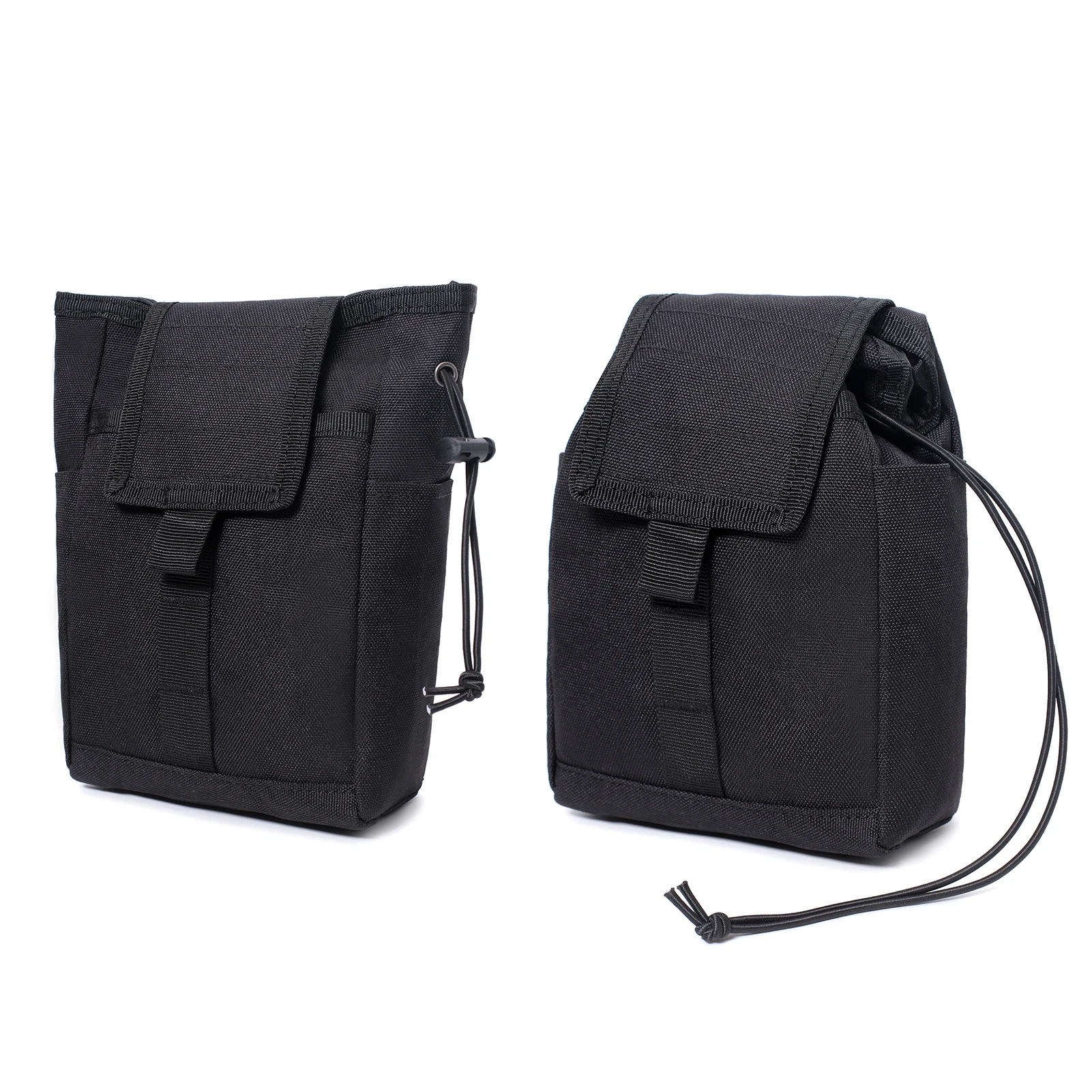 Bolsa de basura de poliéster 1000D MOLLE para revistas, bolsa de almacenamiento EDC de reciclaje con cordón, bolsillo colgante plegable para la