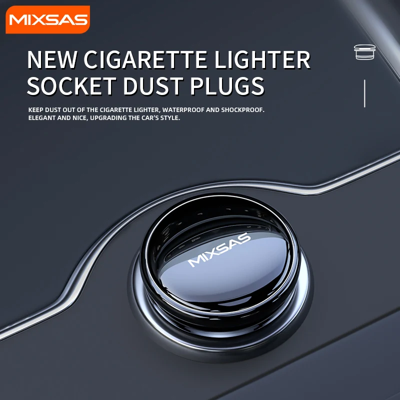 MIXSAS Car Cigarette Lighter Cover Alloy Button Cover Dustproof for Most Cars Universal Fire Missile Eject Button Smoke Plug Cap