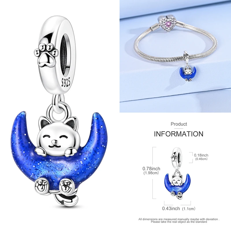 Blaue Serie 2026 Heiße 925 Sterling Silber Charms Flugzeug Traumfänger Teufelsaugen Passend für Armband DIY Schmuck Original Damen Geschenke – Detail 4