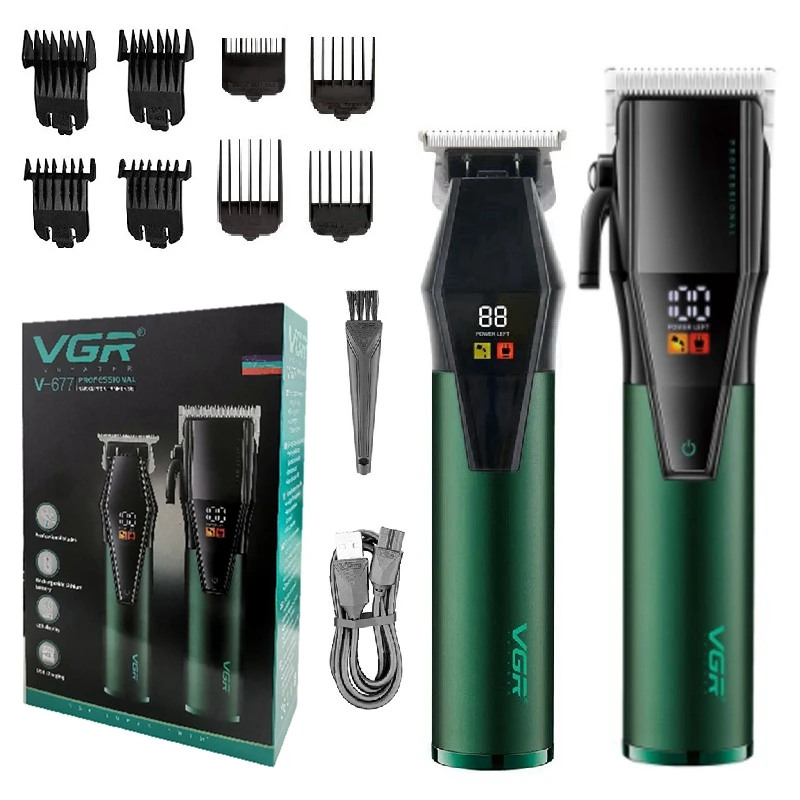 Original VGR Combo Kit Men's Hair Trimmer For Beard Electric Beard Hair Clipper Rechargeable Hair Cutter Machine Haircut