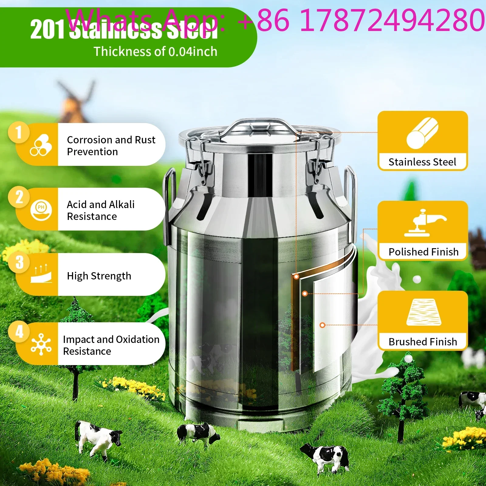 

Top Design 30L Stainless Steel Can Canister-Thermal Protection Handles Ideal Storage Barrel for Home Application Storage