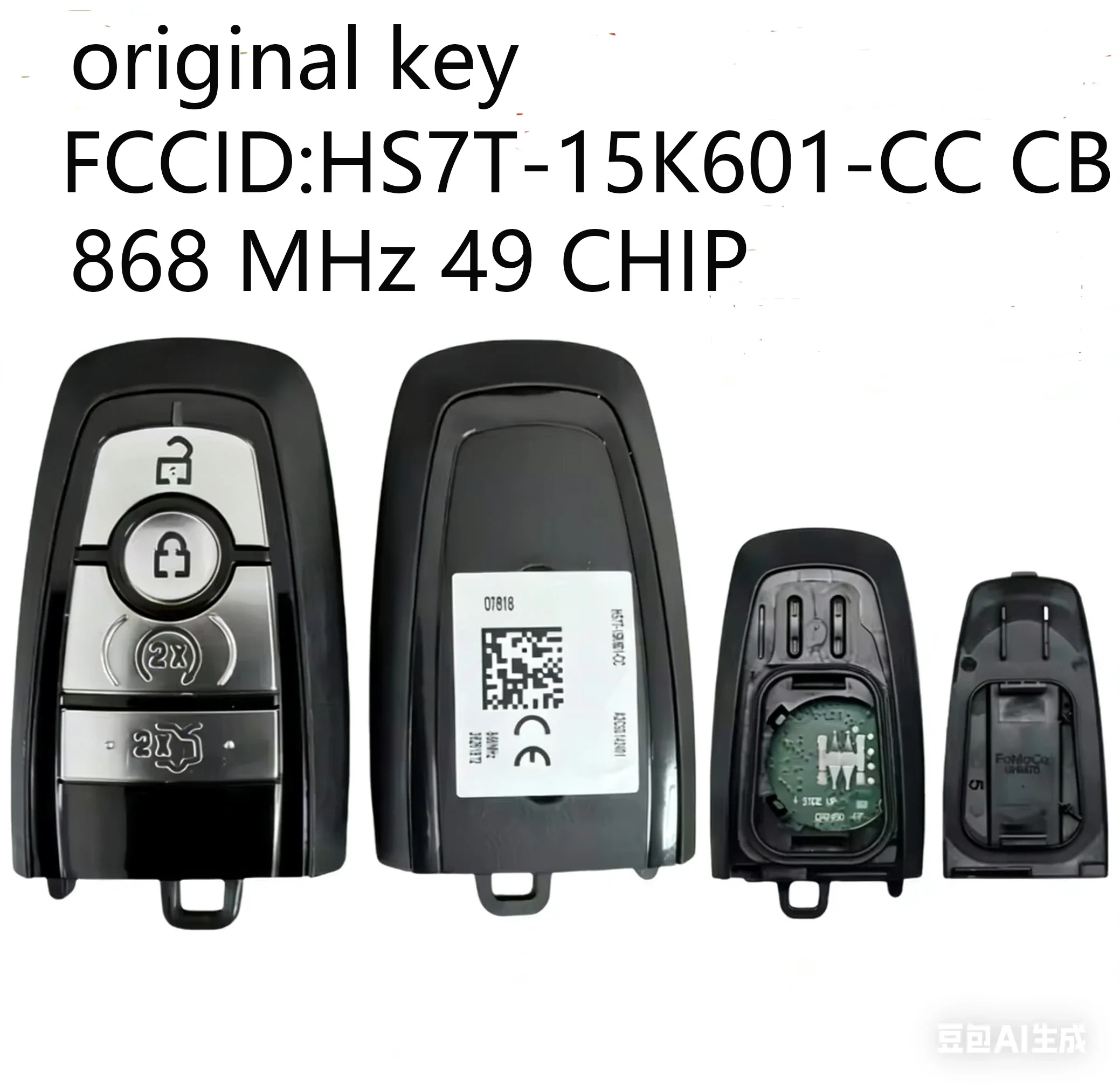 Original Key 4Button For Ford Smart Remote With Frequency 868 MHz HITAG PRO Chip Part No HS7T-15K601-CC CB With Keyless Go