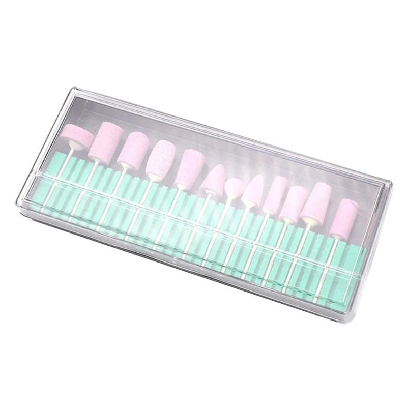 12 個ネイルアート研削研磨ヘッドドリルビット電気マニキュアツール高品質