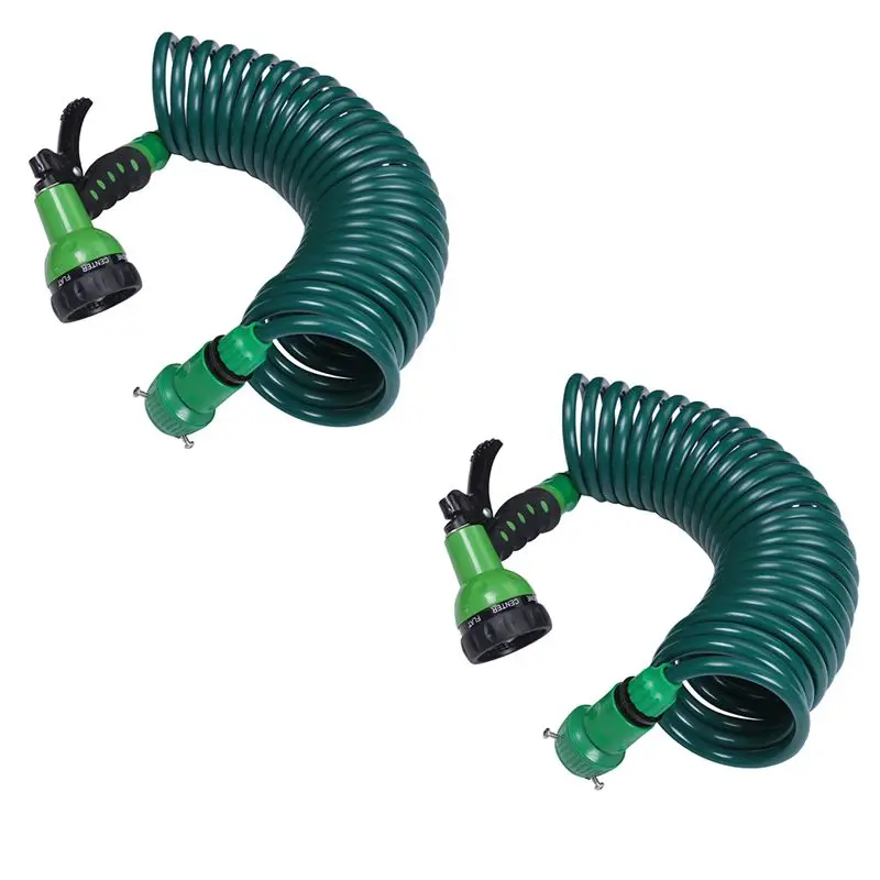 LICE-2X EVA Garden Telescopic Spring Tube Garden Hose Plastic Multifunctional Car Wash Water Spray Sprinkler For Garden
