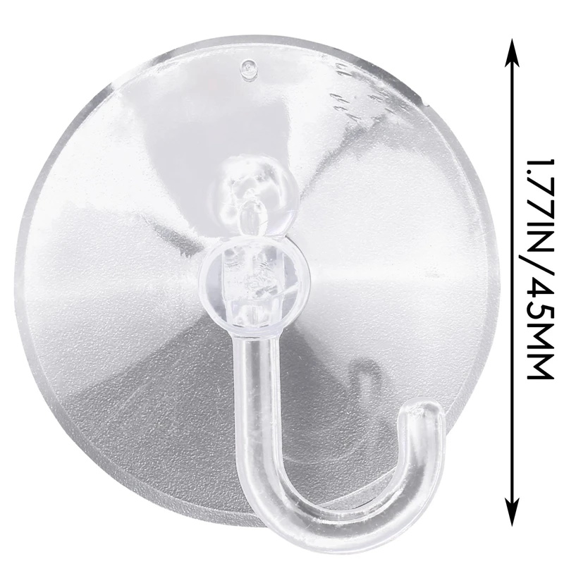 20 X Suction Cups Clear Plastic Cups With Metal Hooks Window Decoration Cabinet Sucker Perfect For Hanging Christmas Decorations