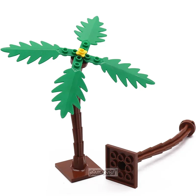 Marumine MOC 30338 Plastic Stem Base with Legs 2 Holes Coconut Tree 6148 Building Block Kit Plant Accessories Toys Gifts Models