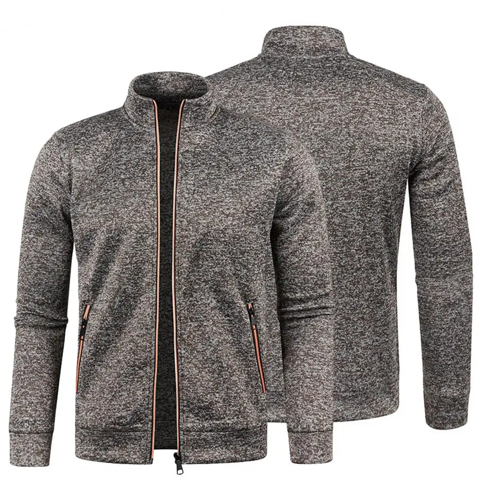 Breathable Sweatshirt Coat 3D Cutting Windproof Trendy Men Spring Autumn Pure Color Plus Size Cardigan Sweatshirt