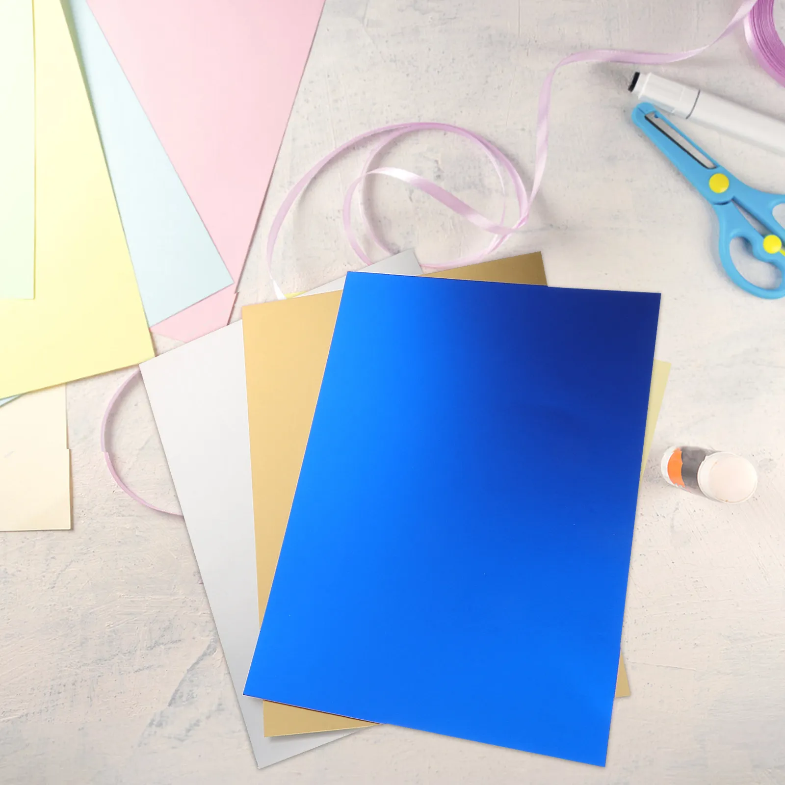 60Pcs Mirror Cardstock Paper Reflective Colored Card Stock for DIY Scrapbooking Card Making Craft Foil Paper Sheets