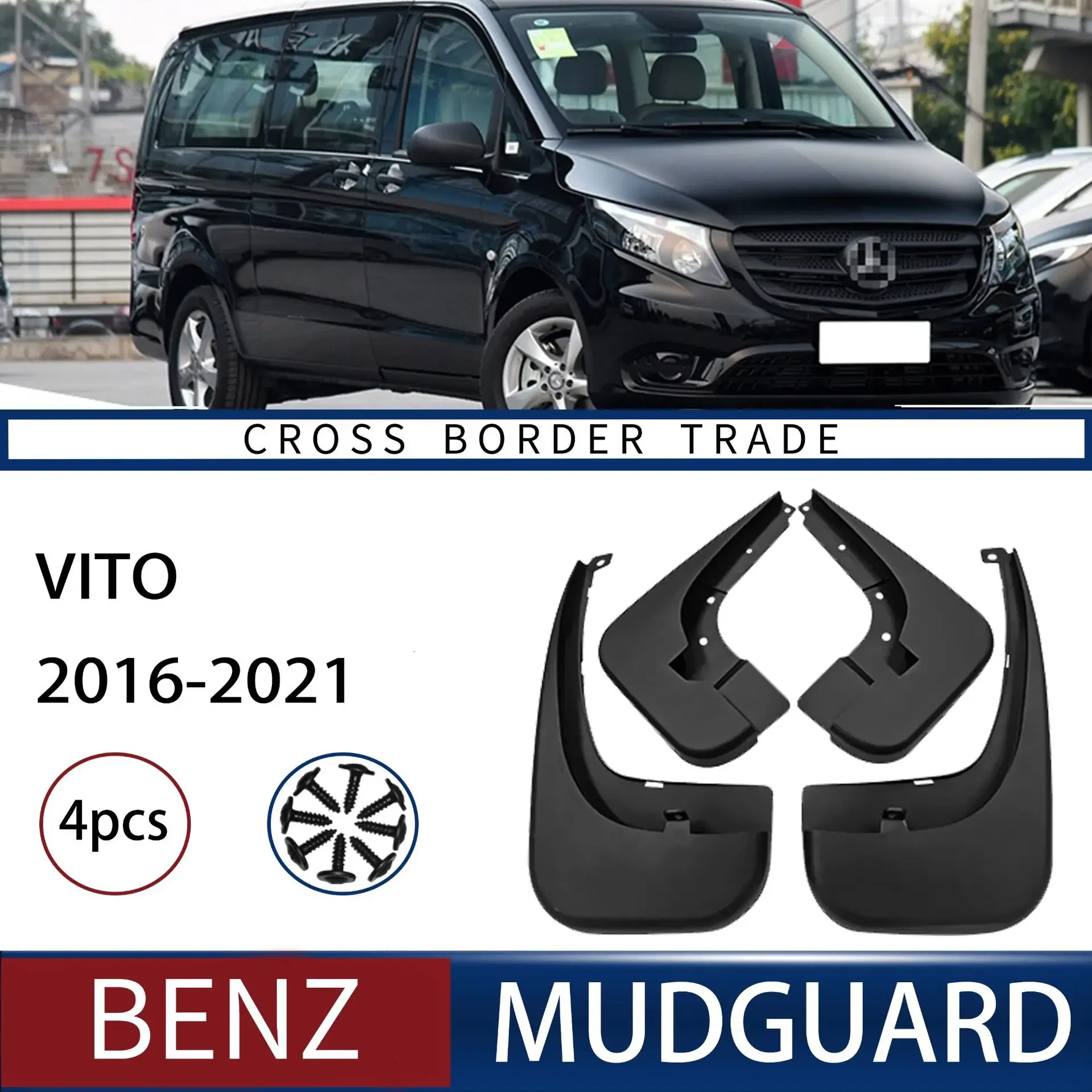 

For Benz Vito 2016-2021 models Fender Mudflaps Front Rear Flares Splash Guards Cover Car Accessorie