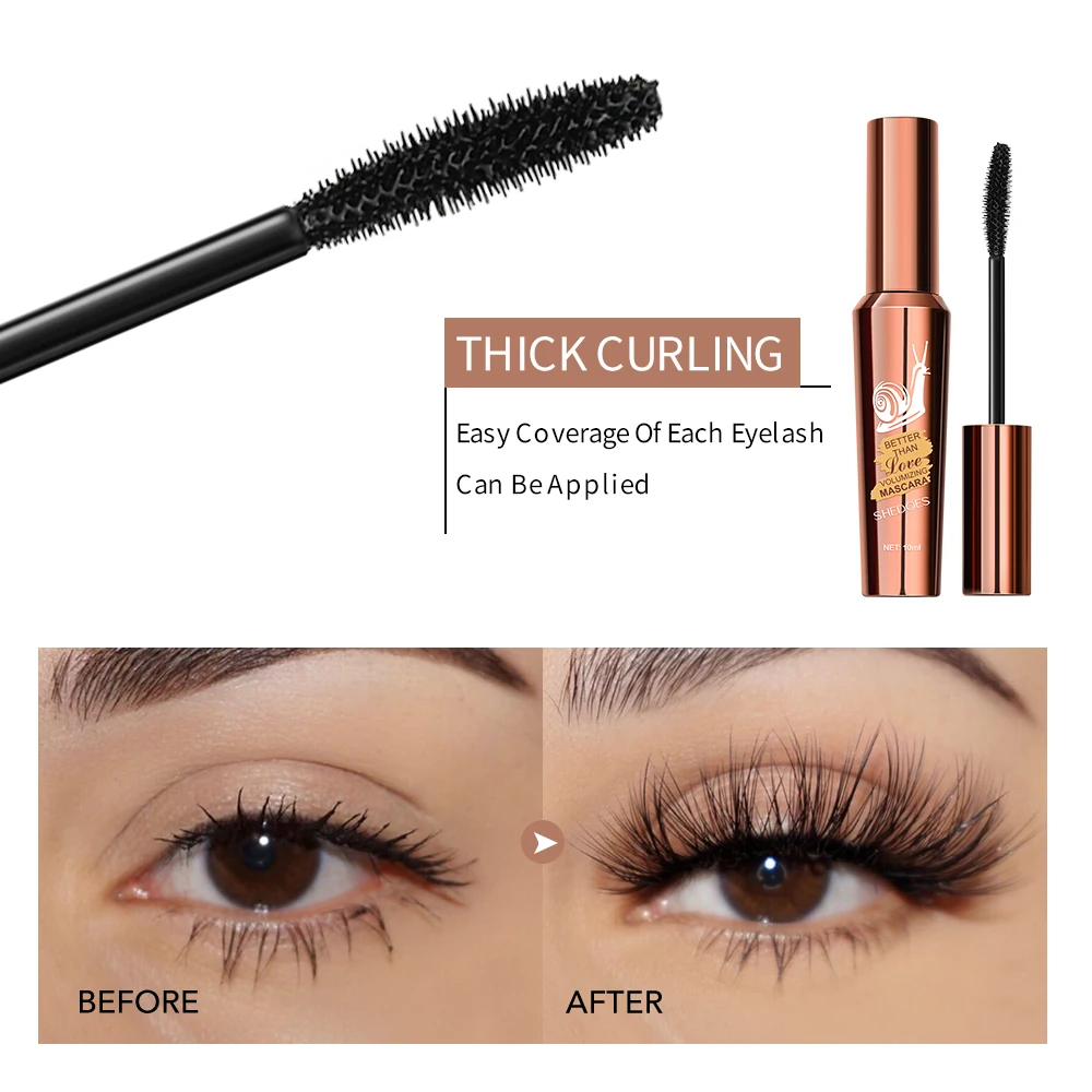 곱슬거고 두꺼운 마스카라, 방수 및 땀 방지, 자연스럽고 가벼운, 완벽한 아이 메이크업을 만들어줍니다.