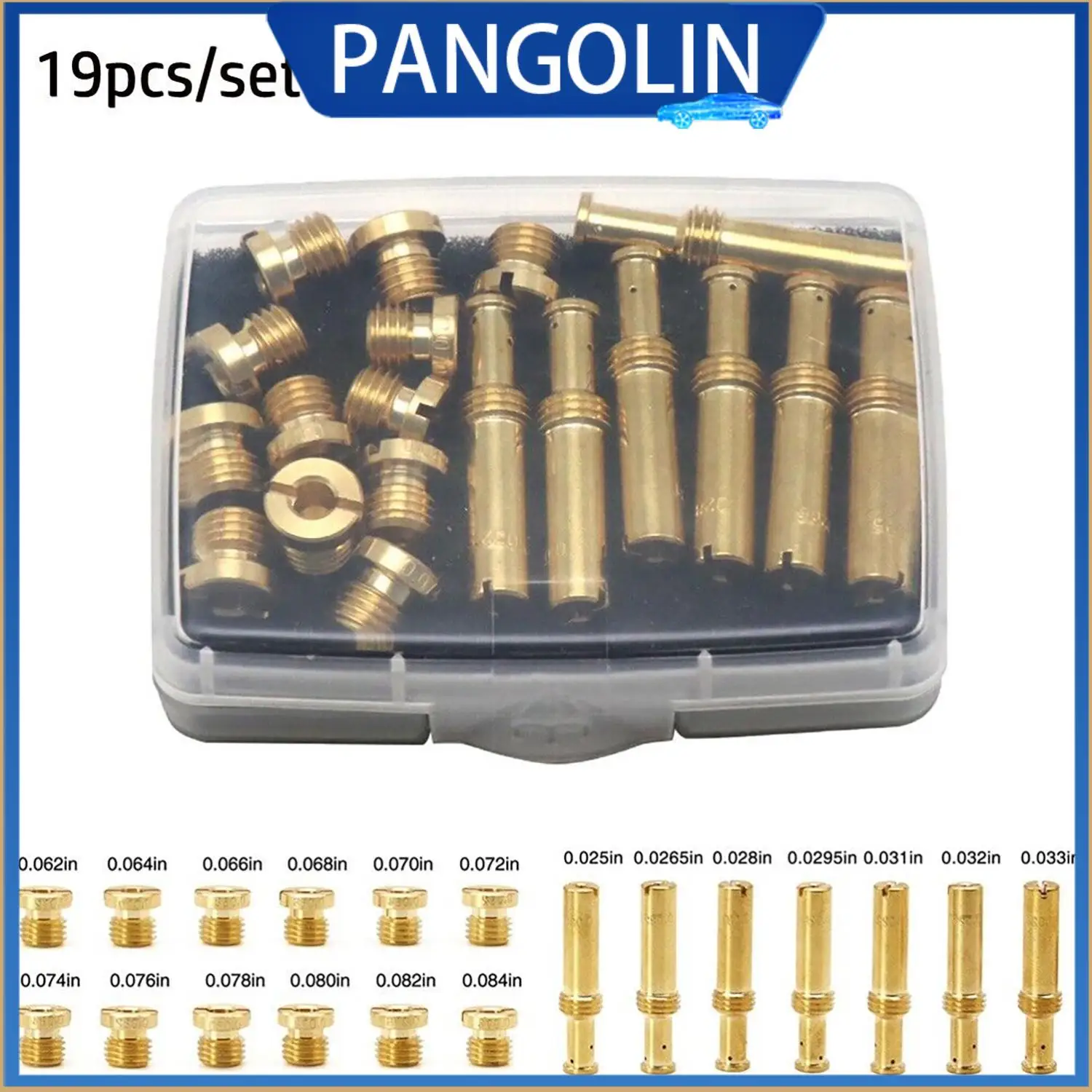 

PANGOLIN 19Pc S&S Super B E G Carburetor Jet Kit with 7 Intermediate 12 Main Jets 0025 to 0084 Inch Sizes 0025 to 0084 Inches