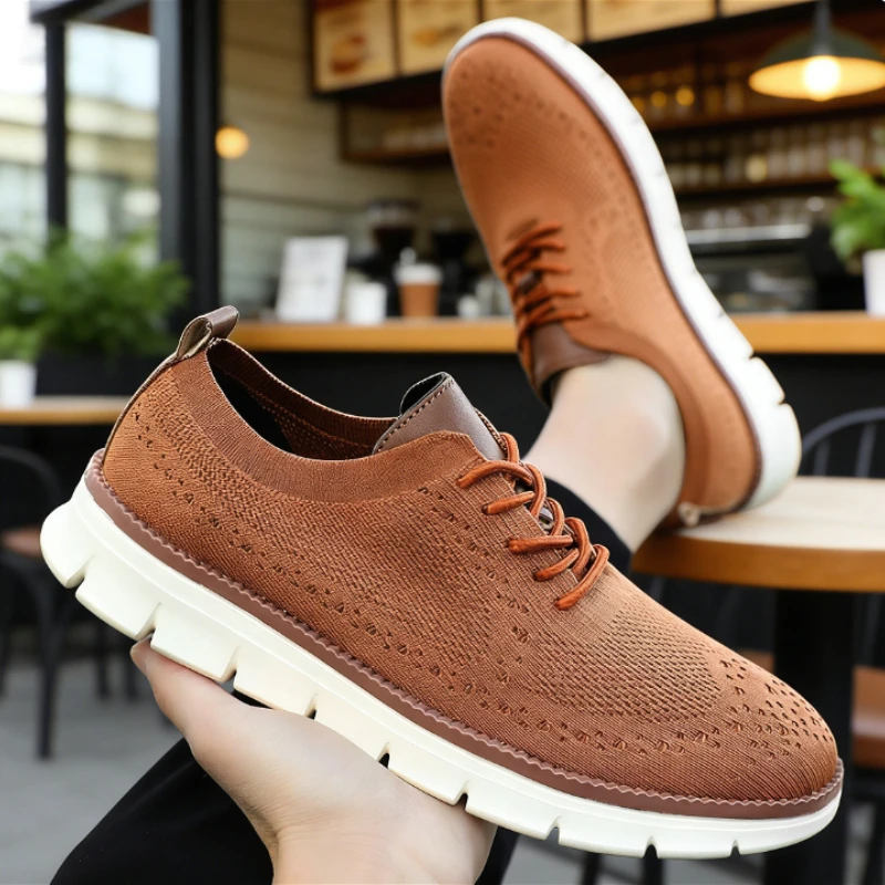 Modische Herren-Freizeitschuhe, atmungsaktiv, minimalistisch, stoßdämpfend, zum Schnüren, Wanderschuhe, bequeme Freizeit-Reise-Sneaker für Herren