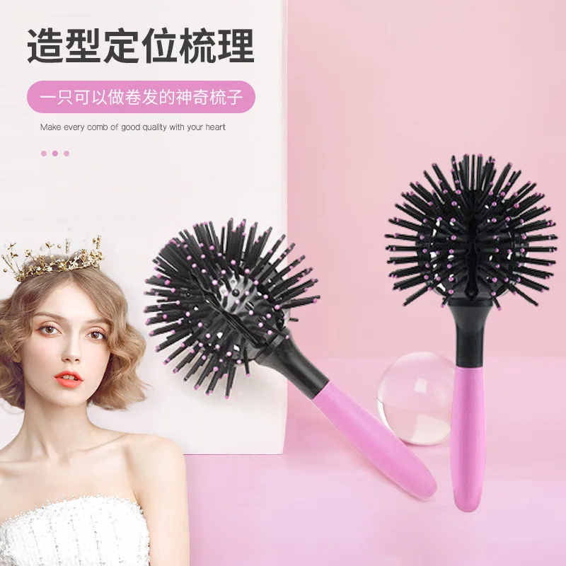 Massage Comb Japanese and Korean Spherical 3D Curly Hair Comb Air Bangs Styling Heat-resistant Hair Comb Hairbrush Heat