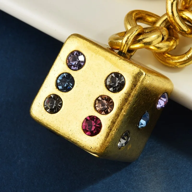 Креативные розовые и красные брелки с кубиками, инкрустированные бриллиантами, винтажные брелки, бестселлеры, подарки и подвески.