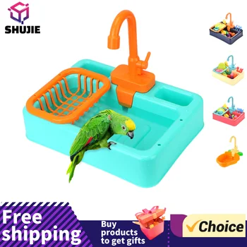 Parrot Kids Pool Bird Feeder Automatic Parrot Bathtub Swimming Pool Faucet Parrot Bathroom Shower Water Dispenser