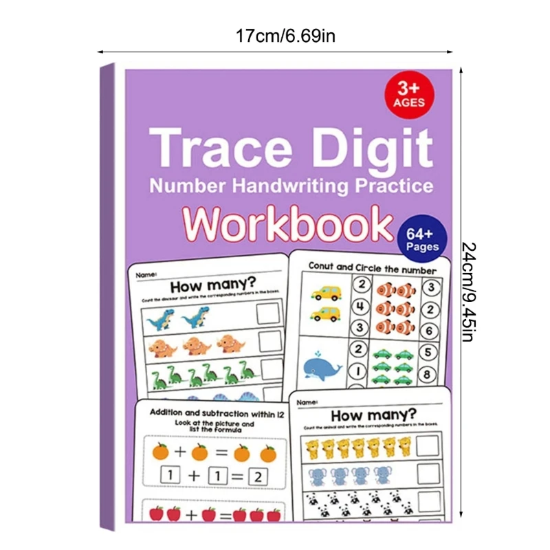 Sách bài tập toán vui nhộn dành cho việc học sớm Hoạt động tương tác Đồ chơi giáo dục bằng giấy dành cho lứa tuổi 3-6 Từng bước