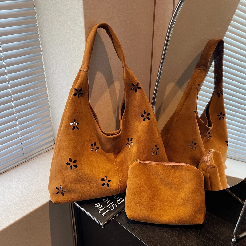 

New 2025 Fall Winter Women's Tote Bag, Faux Suede Crossbody Shoulder Handbag, Spacious & Stylish Purse for Daily Work