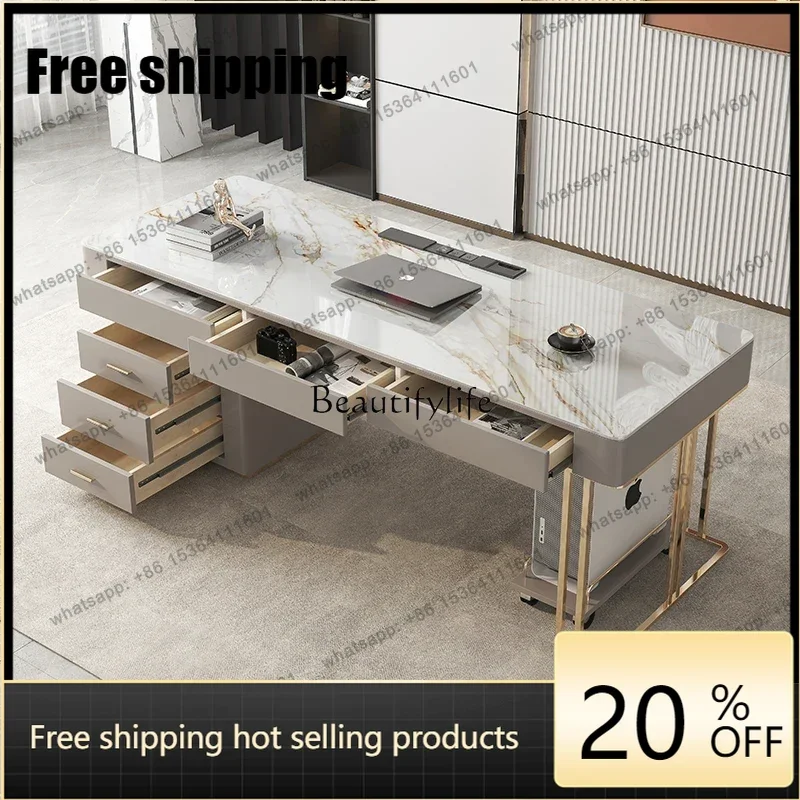 

X4 Light luxury modern minimalist desk home computer desk combination study Italian minimalist