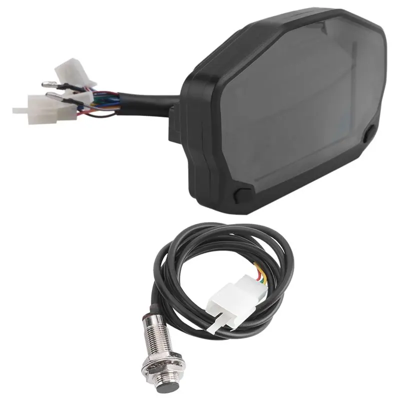 Portable Motorcycle LED Speedometer LED Speedometer ABS Speedometer LCD Digital Odometer Fuel Gauge For 1/2/4 Cylinder