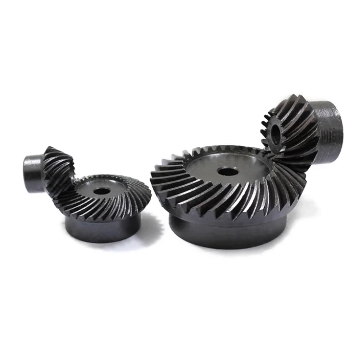 1 Pair of 45 Steel Helical Bevel Gears 2M20 Tooth Hole 10/12/14/15/16/17/18/19/20 Surface High Frequency Quenching With Keyway