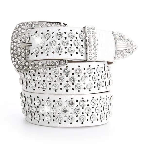 

Корейский модный женский ремень из натуральной кожи со стразами, инкрустированный кристаллами, широкие джинсы, универсальный полый ремень для брюк