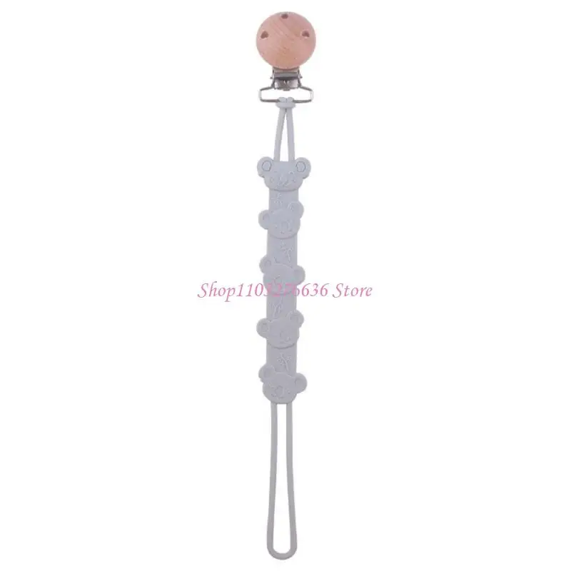 R6FD Pacifier Chain with Silicone Belt Infant Teether Chain Pacifier Clips Safety Baby Soother Clip Chewing Toy