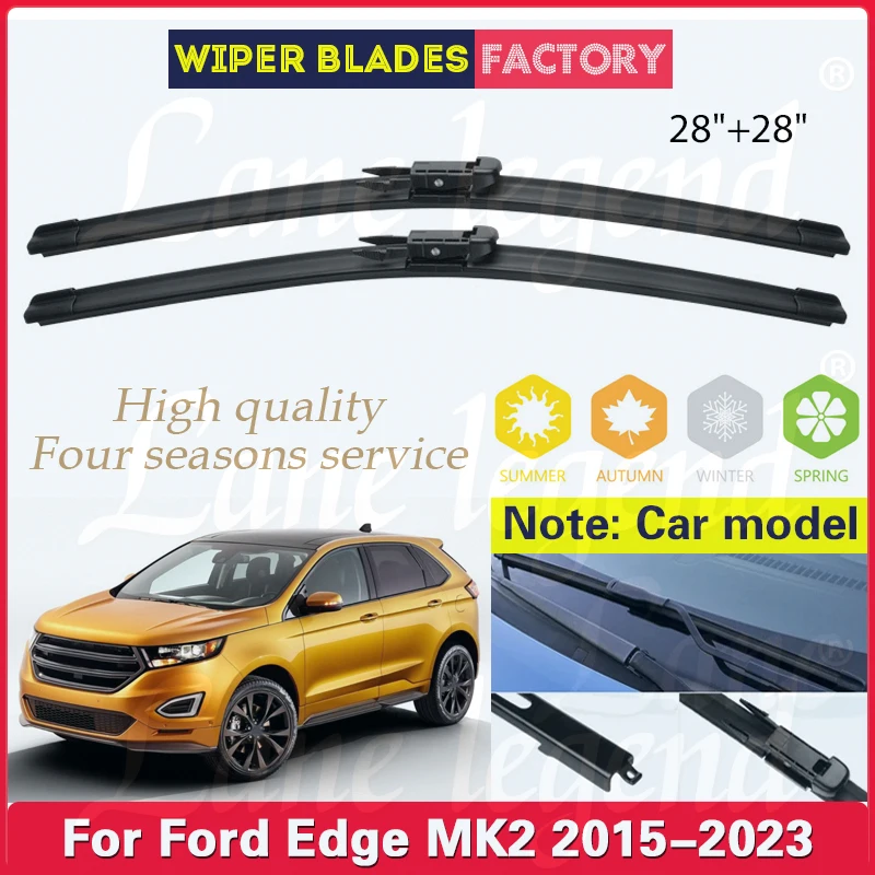 Wiper LHD Front Wiper Blades For Ford Edge MK2 2015 - 2023 Windshield Windscreen Window Car Rain Brushes 2020 2021 2022 28