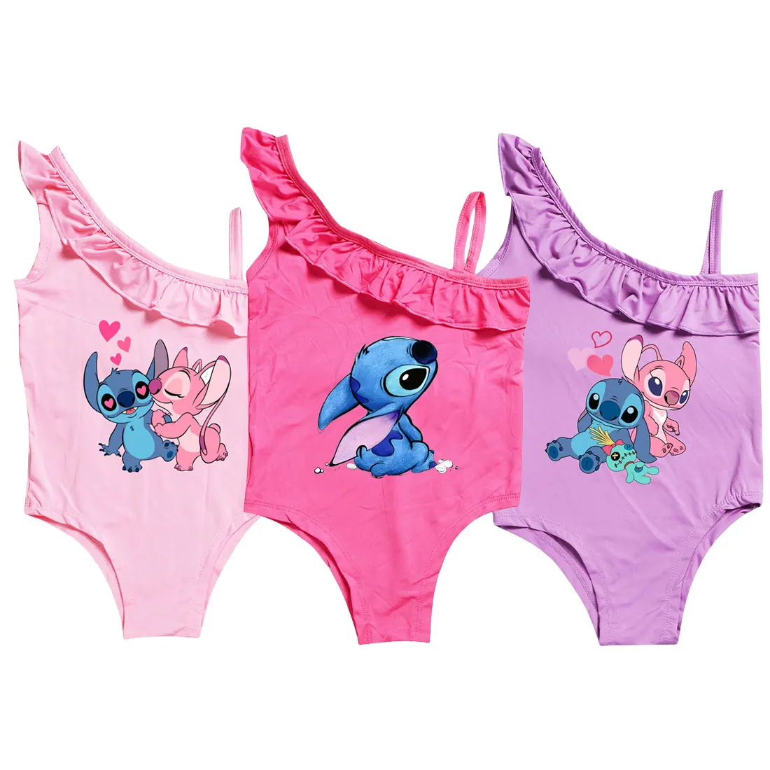 Girls Lilo Stitch Swimsuit One-Piece Swimwear Kid Stitch Princess Swimsuit Beachwear Children Clothes 3-10Years Birthday Gifts