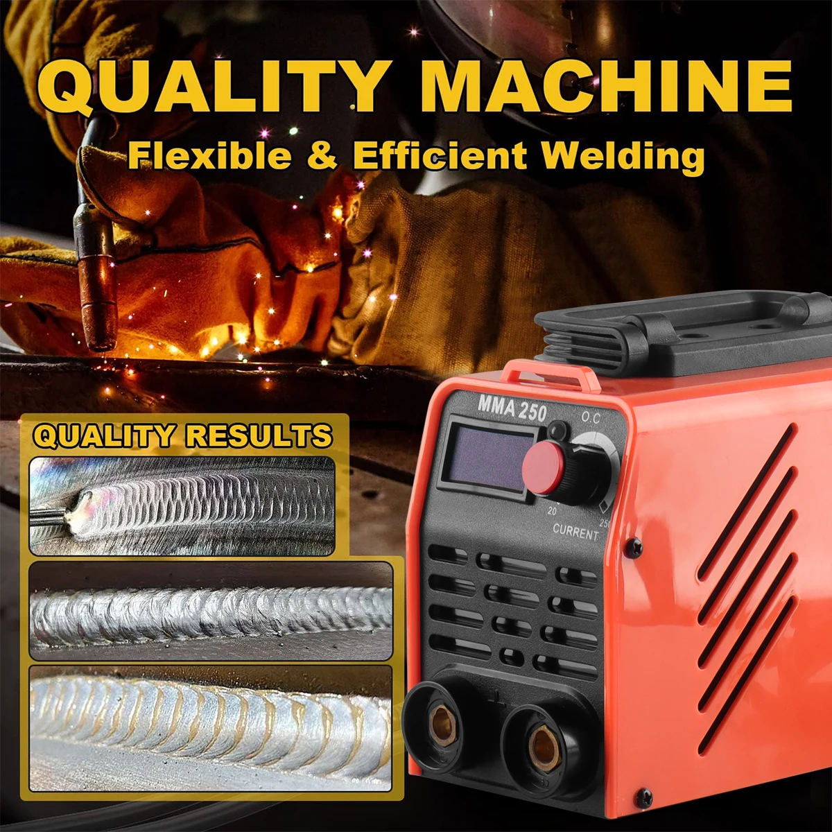 WOZOBUY Mini Stick Welder Machine 110V/220V, 250A ARC Portable MMA Welding Machine, IGBT Inverter Welder Digital Display