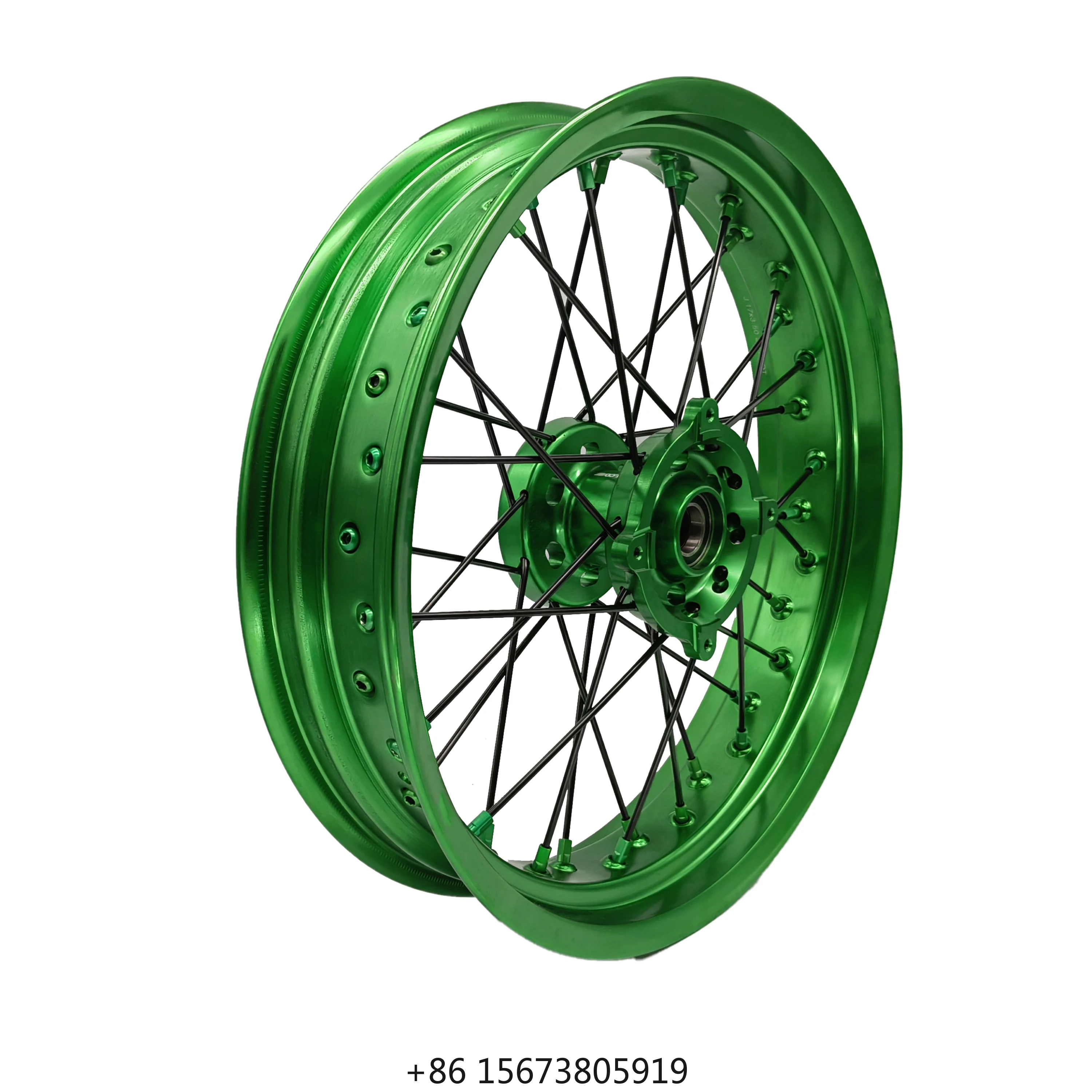 

KX 250 450 3.5*17 Front 5.0*17 Rear Green Rim and Aluminum Hub Wheel Rim Supermoto Wheel for KAWASAKI
