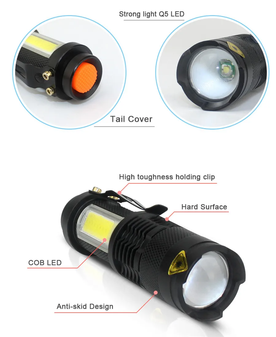 Handheld 395 nm UV Light Black Light Zoomable Waterproof AA Battery Flashlights Ultraviolet Camping Tactical Outdoor Lighting