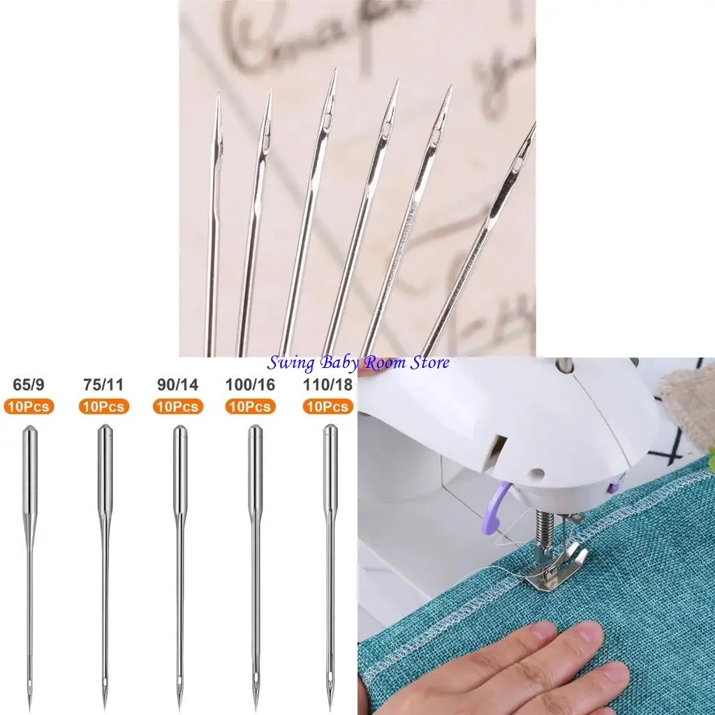 K1AD 60Pieces Household Sewing Needle Multipurpose Sewing Machine Part Alloy Texture for Crafting Repairs and Projects