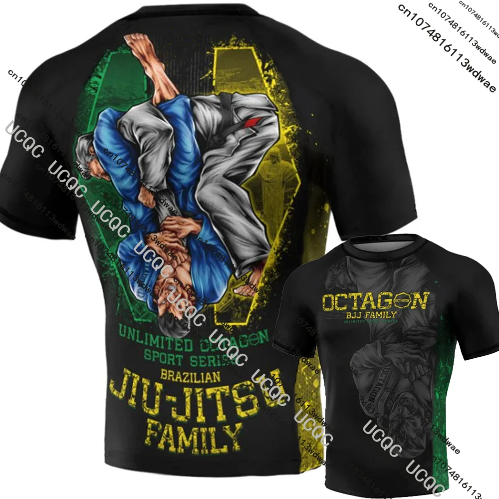 Latest 2026 BJJ jiu jitsu T-Shirt Kick Boxing Training Taekwondo Polyester 3D Quick Dry Men Fitness Casual Sports Gym Top Tees