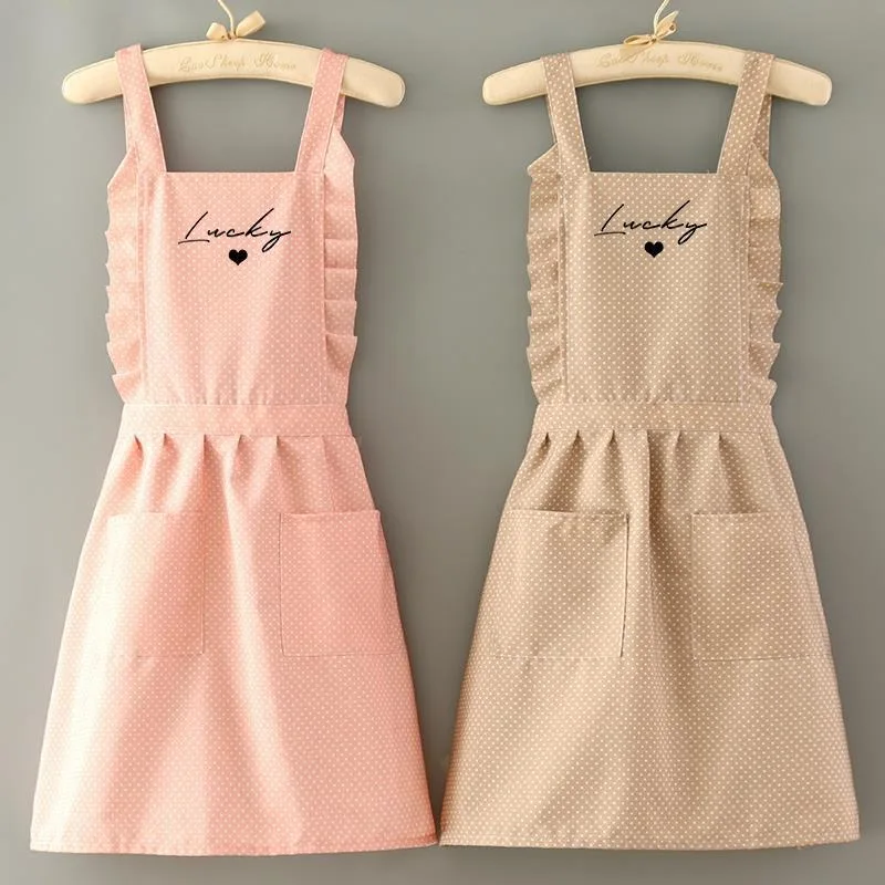 Japanese Lady Apron Overalls Oilproof Kitchen Aprons Nail Art Cooking Apron Women Cute Painting Art Smock Work Clothes