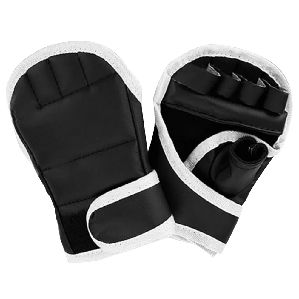 1Pair Half Finger Boxing Gloves Professional Kickboxing Training Gloves for Sparring Martial Arts Workouts Portable Lightweight