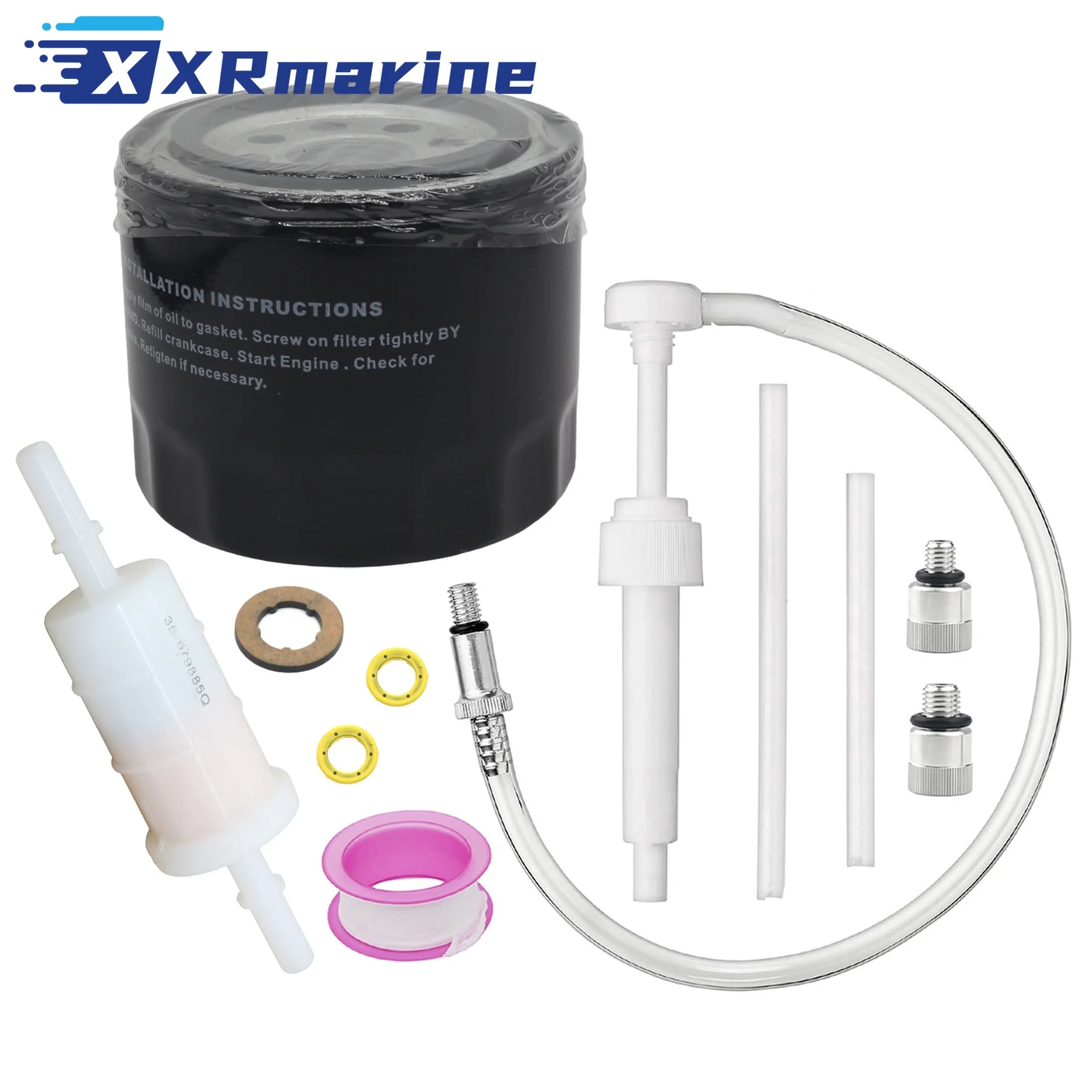 

877761K01 Oil Filter & 879885Q Fuel Filter Kit W/ Thermostat for Mercury 75 To 115 HP 1.7L 150 HP EFI Outboard Eninge 8M0097856