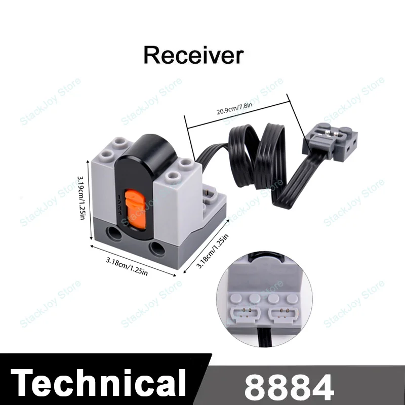 MOC Zugmotor-Kit Servo, Batteriekasten, IR-Fernbedienung, LED-Leuchten, Leistungsfunktionen, Teile für intelligente technische Bausteine-Kreationen