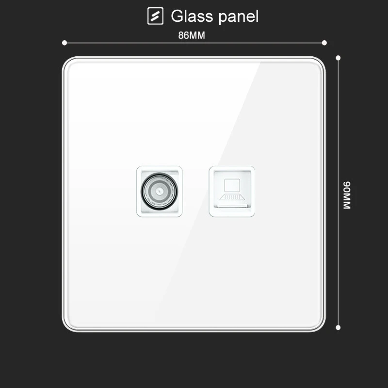 Type 86 Wall Concealed Closed-Circuit TV Satellite Single Computer Socket Panel Gigabit Computer CT6 One Telephone Socket